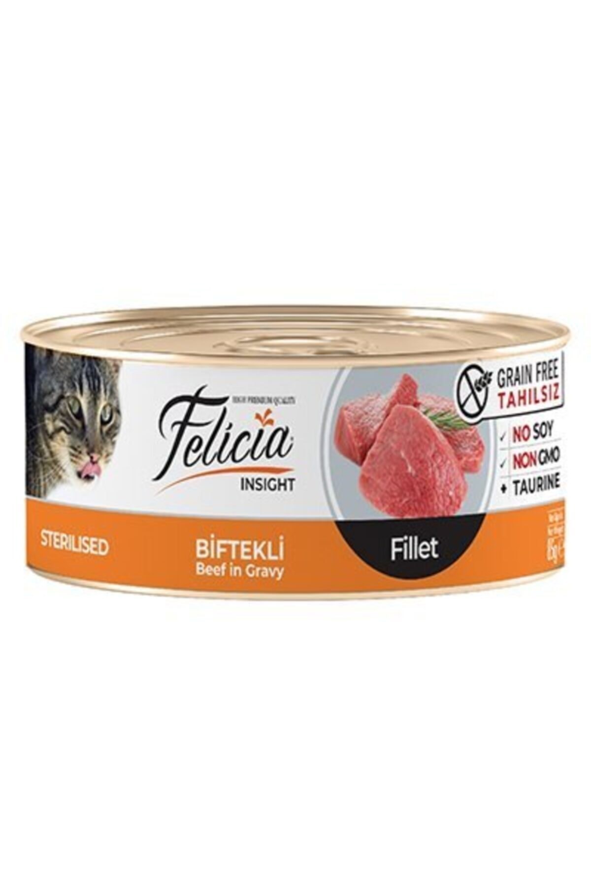 Tahılsız Sterilised Biftekli Fileto Kedi Konservesi 85 gr