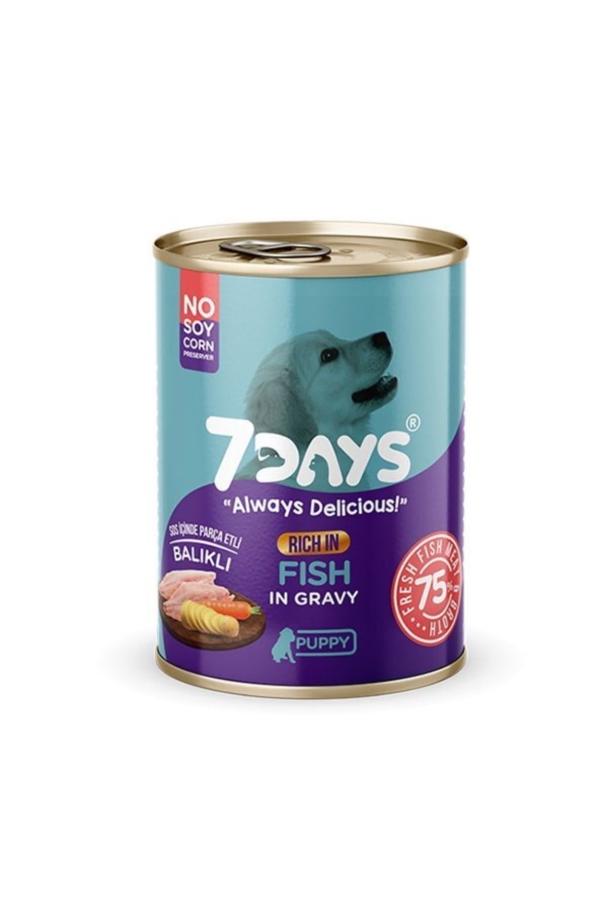Tahılsız Taze Balık Etli Soslu Yavru Köpek Konservesi 415 Gr