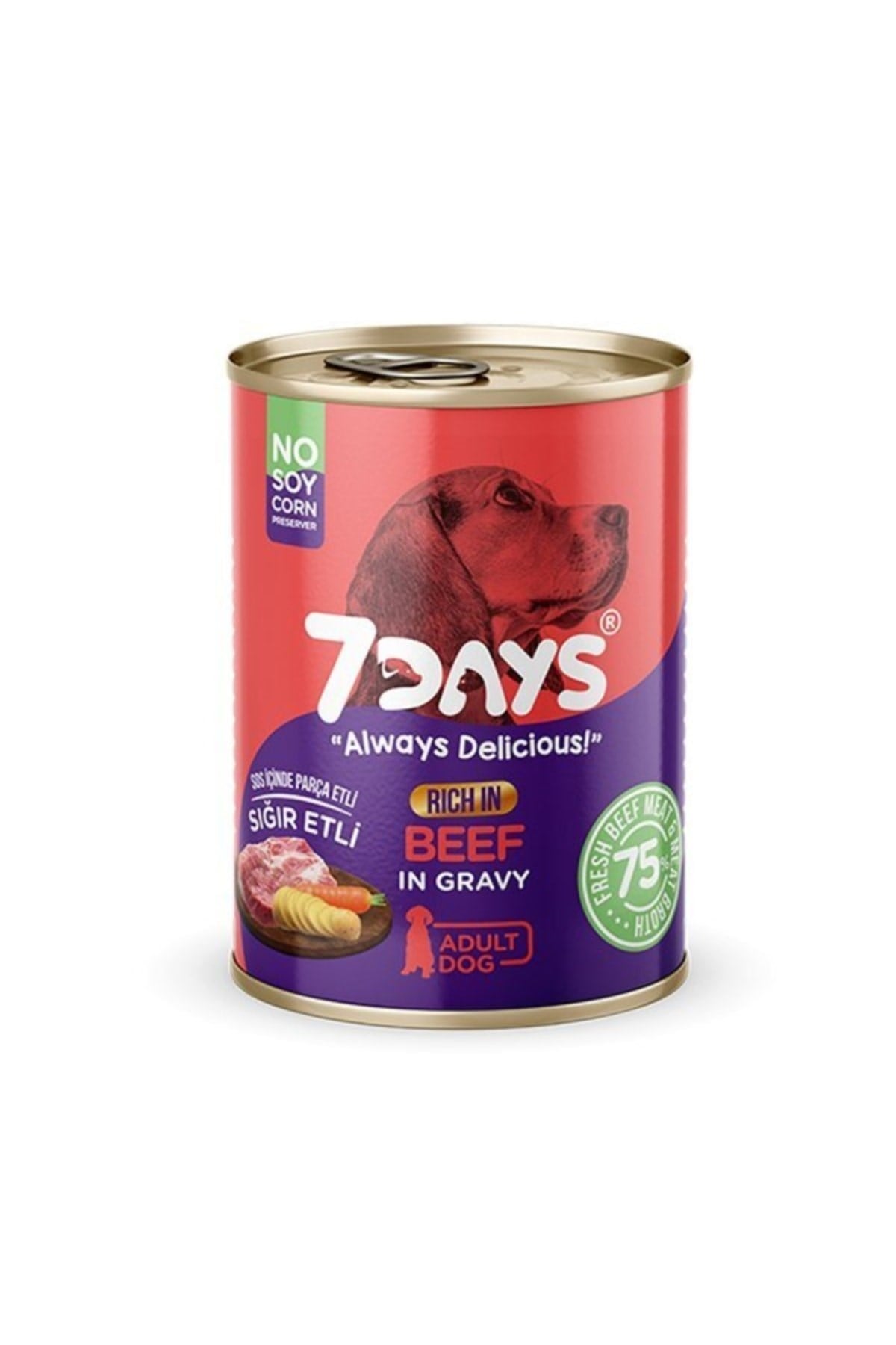 Tahılsız Taze Sığır Etli Soslu Yetişkin Köpek Konservesi 415 Gr