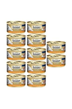 Gourmet Gold Kiyilmiş Hindi Etli Yetişkin Kedi Konservesi 85 Gr 12  Adet