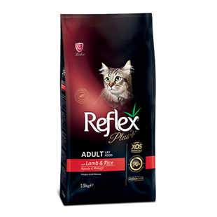 Reflex Plus Kuzu Eti ve Pirinçli Yetişkin Kedi Maması 15kg