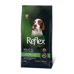 Reflex Plus Orta ve Büyük Irk Tavuk Etli Köpek Maması 15 kg