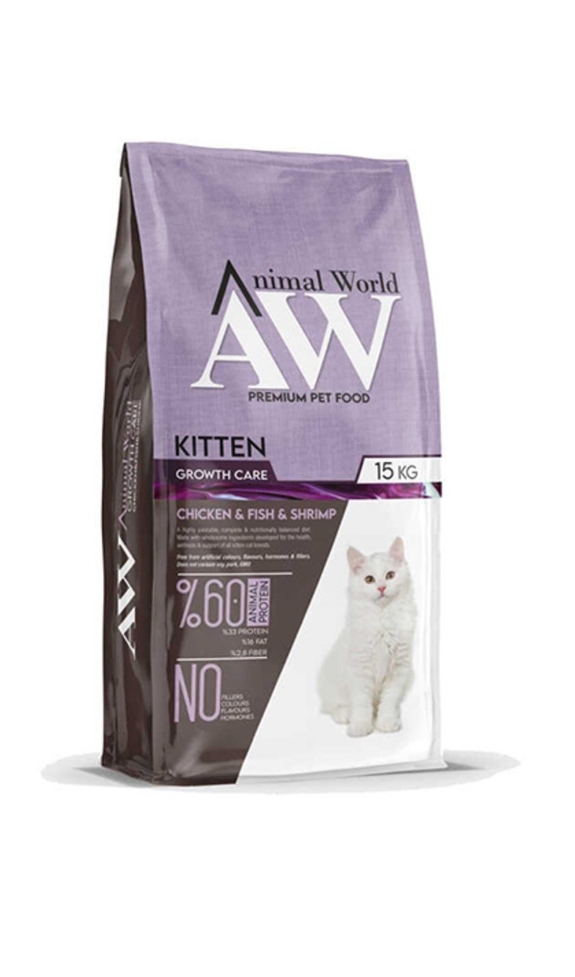 Animal World Kitten Tavuk Etli ve Karidesli Yavru Kedi Maması 15 kg