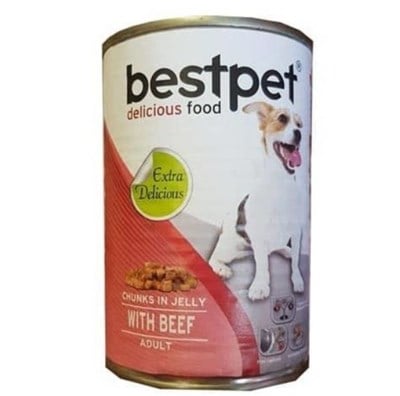 Bestpet With Beef Jöle İçinde Parça Sığır Etli Konserve Yetişkin Köpek Maması 415 G
