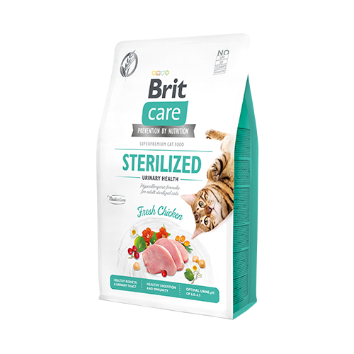 Brit Care Tahılsız Tavuk Etli Kısırlaştırılmış Üriner Destekli Yetişkin Kedi Maması 2 KG
