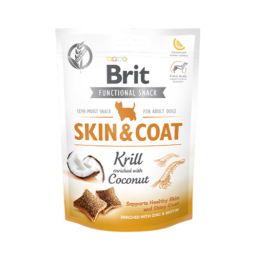 Brit Functional Snack Skin & Coat Karides ve Hindistan Cevizli Köpek Ödülü 150 G