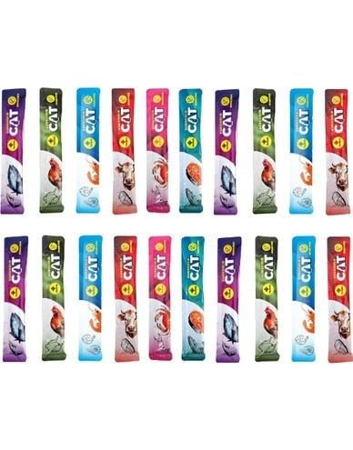 EuroGold Cat Karışık Sıvı Kedi Ödülü Creamy 20 adet x 15 gr