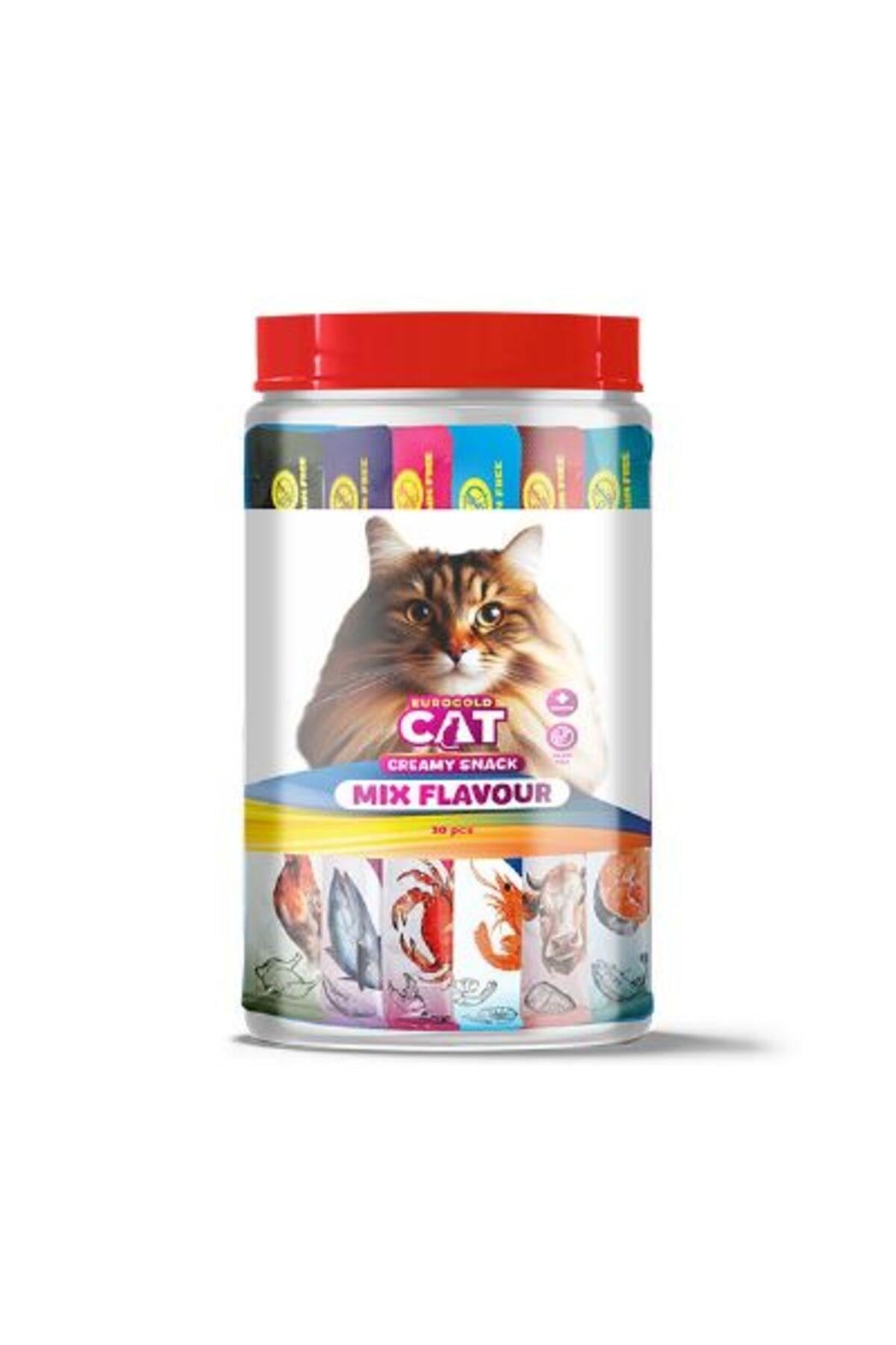 EuroGold Cat Karışık Sıvı Kedi Ödülü Creamy 30 adet x 15 gr
