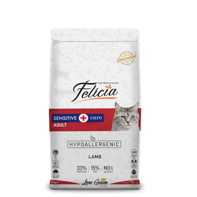 Felicia Hypoallergenic Düşük Tahıllı Kuzu Etli Yetişkin Kedi Maması 2 KG
