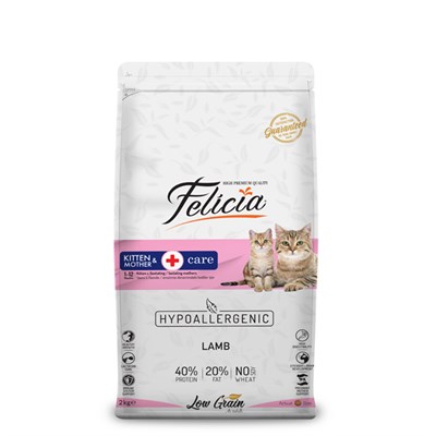 Felicia Kitten & Mother Düşük Tahıllı Kuzu Etli Yavru Kedi Maması 2 KG