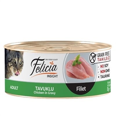 Felicia Tahılsız Tavuklu Fileto Konserve Yetişkin Kedi Maması 85 G