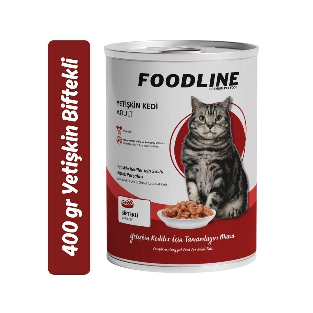 Foodline Biftekli Yetişkin Kedi Konservesi 400 Gr