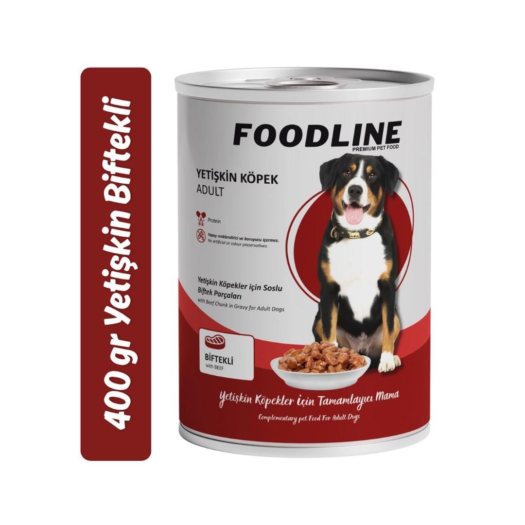Foodline Biftekli Yetişkin Köpek Konservesi 400 Gr