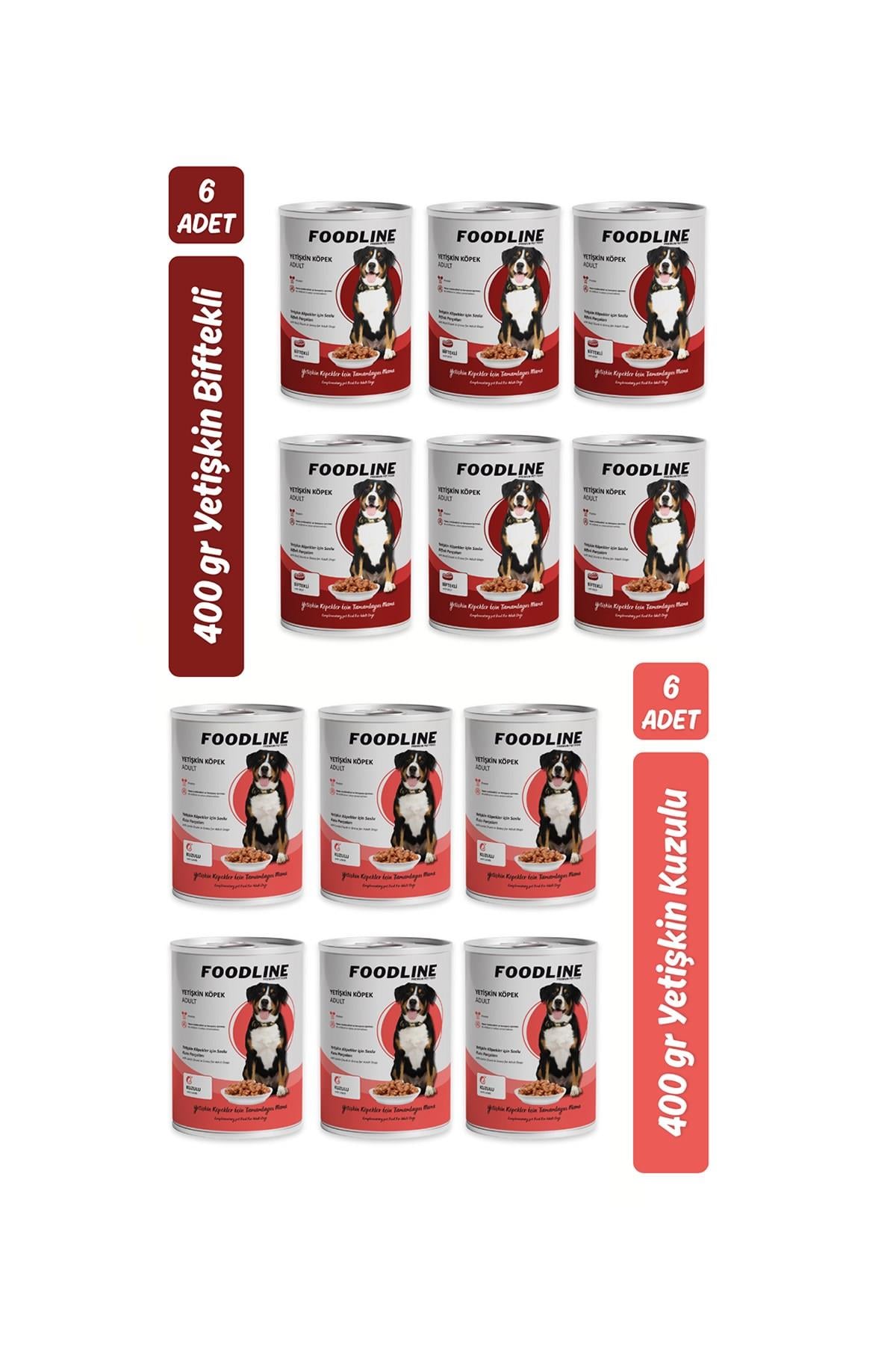 Foodline Karışık 2 çeşit Yetişkin Köpek Konservesi 400 Gr x 12 Adet