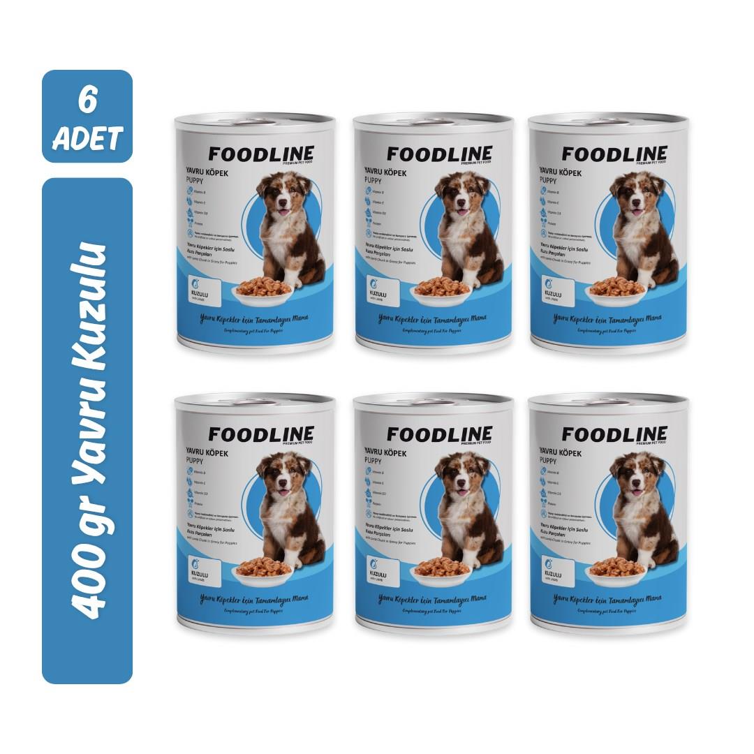 Foodline Kuzu Etli Yavru Köpek Konservesi 400 Gr x 6 Adet
