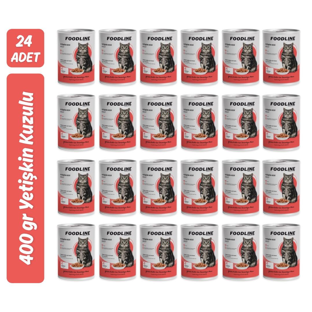 Foodline Kuzu Etli Yetişkin Kedi Konservesi 400 Gr x 24 Adet