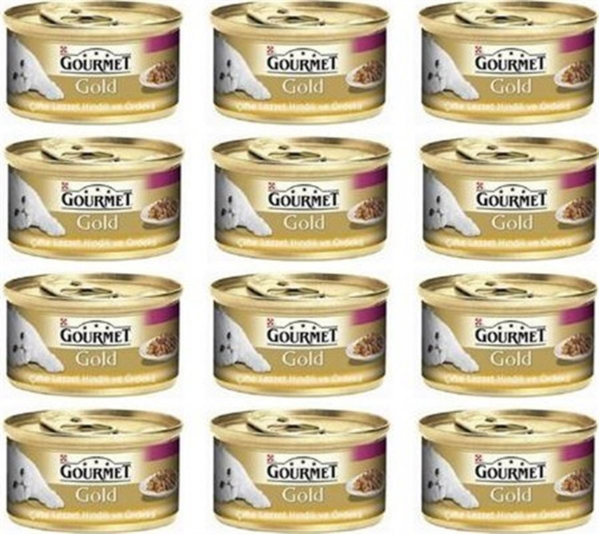 Gourmet Gold Çifte Lezzet Hindili&Ördekli Yetişkin Kedi Konservesi 85 Gr 12 Adet