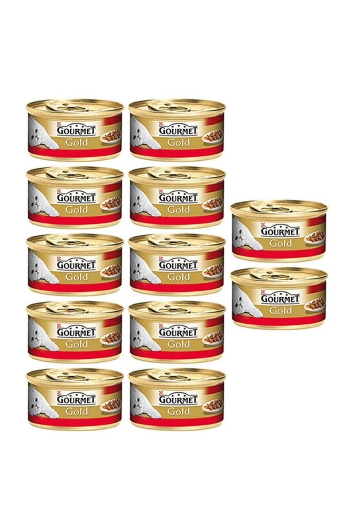 Gourmet Gold Parça Etli Sığırlı Yetişkin Kedi Konservesi 85 Gr 12 Adet