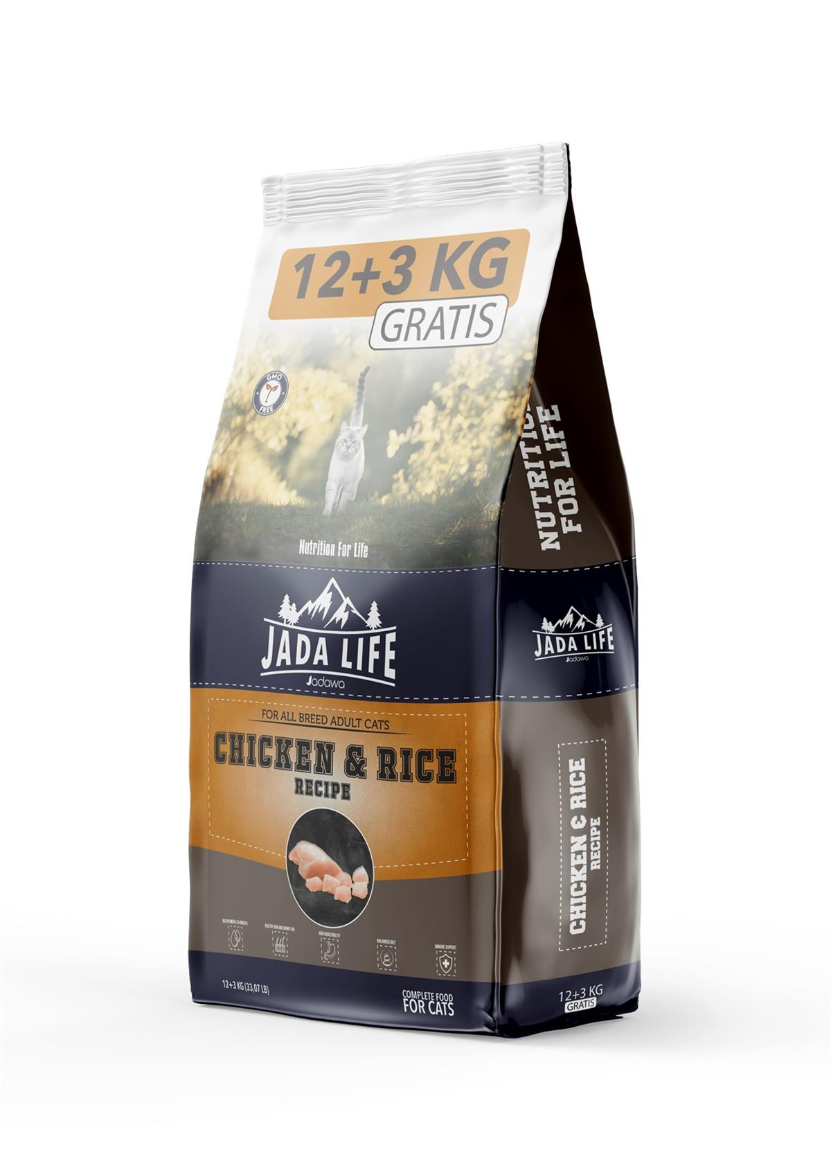 JADAWA JADA LİFE ADULT CAT FOOD WITH CHICKEN 12+3 KG