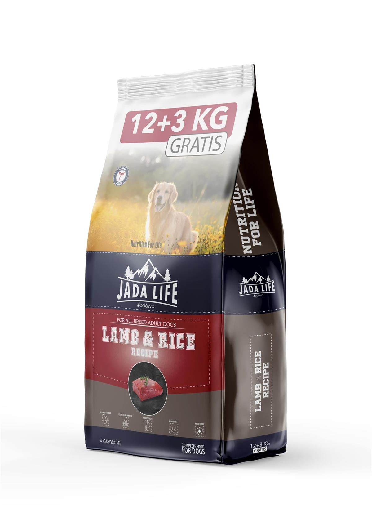 JADAWA JADA LİFE ADULT DOG FOOD WITH LAMB & RİCE 12+3 KG