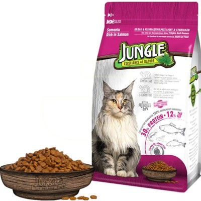 Jungle Sterilised Light Somonlu Kısırlaştırılmış Yetişkin Kedi Maması 500 G