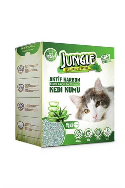 Karbonlu Ve Aloeveralı Ince Taneli Topaklanan Kedi Kumu 6 Lt