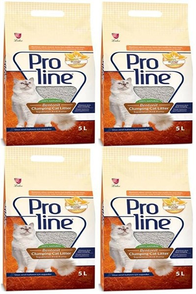 Portakal Kokulu Bentonit Kedi Kumu 5 Litre 4 Adet