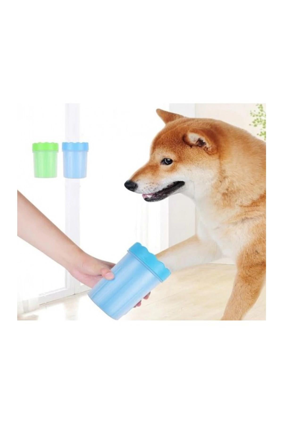 Pribor Küçük Irk Köpek & Kedi Pati Ayak Yıkama Kovası Silikon Jel Fırçalı Pati Temizleme Bardak 11x9
