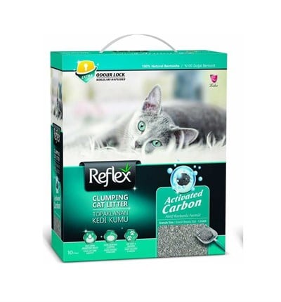 Reflex Aktif Karbonlu Formül Topaklanan Bentonit Kedi Kumu 10 L