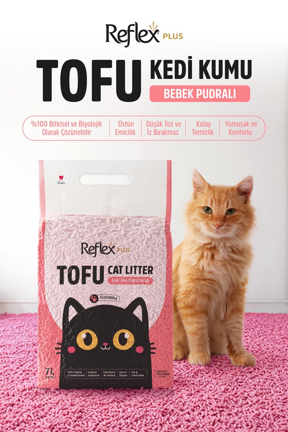 Reflex Plus Bebek Pudrası Kokulu Tofu Kedi Kumu 7L