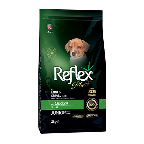 Reflex Plus Junior Small Tavuklu Küçük Irk Yavru Köpek Maması 3 KG