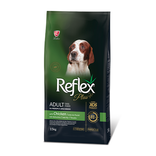 Reflex Plus Orta ve Büyük Irk Tavuk Etli Köpek Maması 15 kg