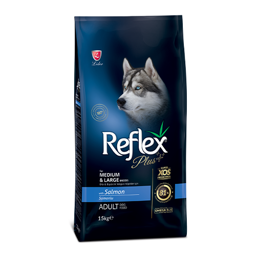 Reflex Plus Somonlu Orta ve Büyük Irk Yetişkin Köpek Maması 15 KG