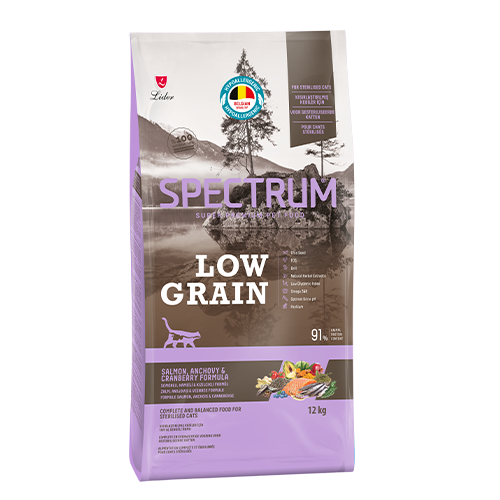 Spectrum Somonlu ve Yaban Mersinli Düşük Tahıllı Kısırlaştırılmış Kedi Maması 12 kg