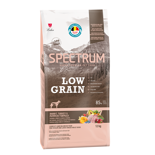 Spectrum Tavşanlı Hindili ve Bal Kabaklı Orta ve Büyük Irk Düşük Tahıllı Yetişkin Köpek Maması 12kg
