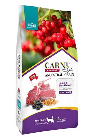 Carni Life Cranberry Kuzu Eti ve Böğürtlenli Yetişkin Kedi Maması 10 KG