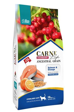 Carni Life Cranberry Somon ve Portakallı Kısırlaştırılmış Kedi Maması 10 KG
