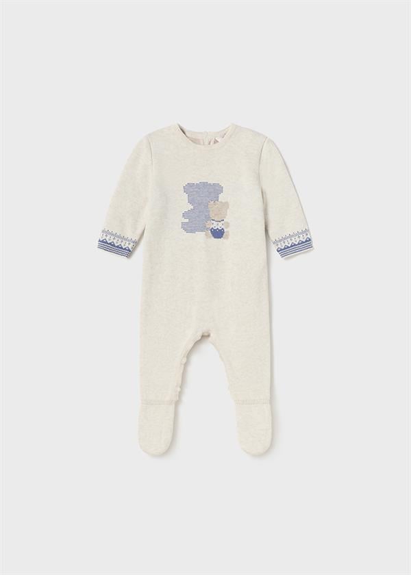 23K.MYR.02672.070Mayoral Yenidoğan Erkek Örme Detaylı Patikli Tulum