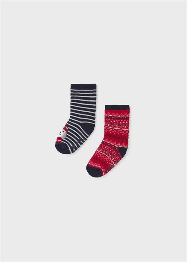 23K.MYR.10524.010Mayoral Erkek Bebek Desenli 2'Li Çorap