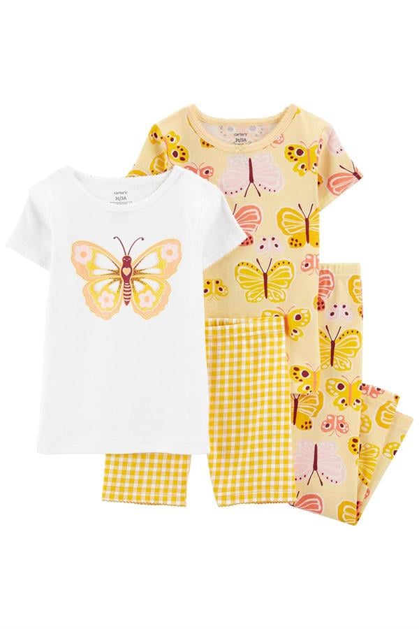 23Y.CRT.1O838710Carters Kız Bebek Kelebek Detaylı 4'Lü Pijama Takımı