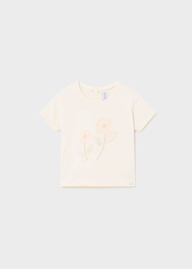 24Y.MYR.01009.053Mayoral Kız Bebek Çiçek Detaylı Tshirt