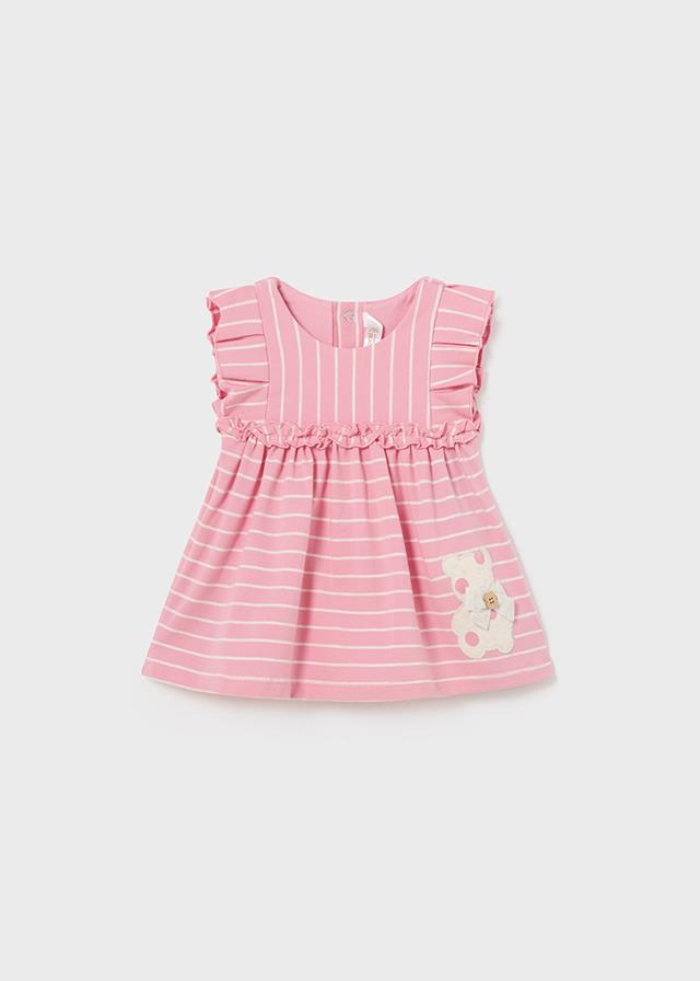 24Y.MYR.01810.039Mayoral Yenidoğan Kız Çizgili Penye Elbise