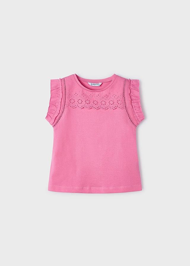 24Y.MYR.03094.071Mayoral Kız Çocuk Fırfır Detaylı Kolsuz Tshirt