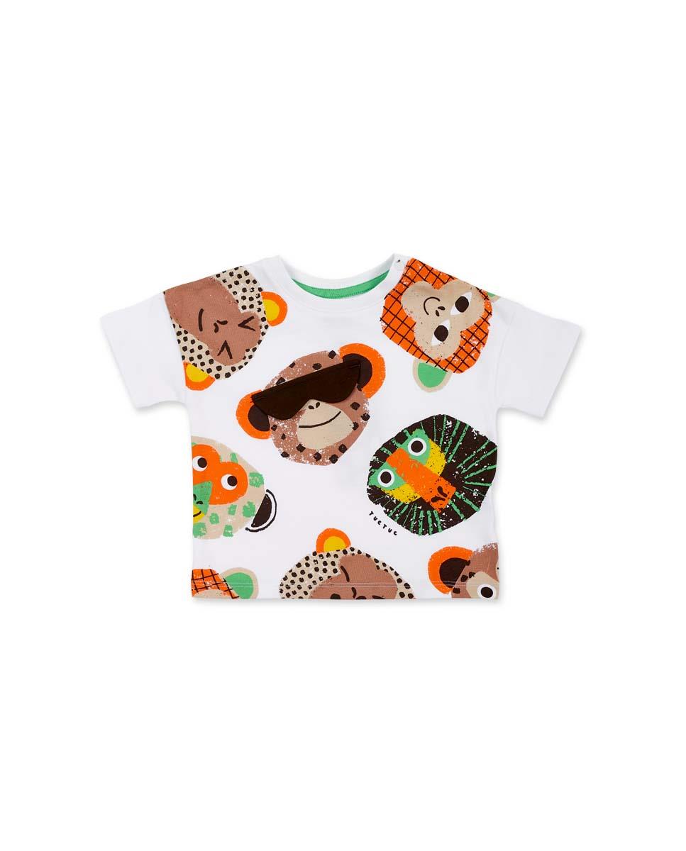 24Y.TUC.11369938Tuc Tuc Bebek Maymun Desenli Kısa Kol Tshirt