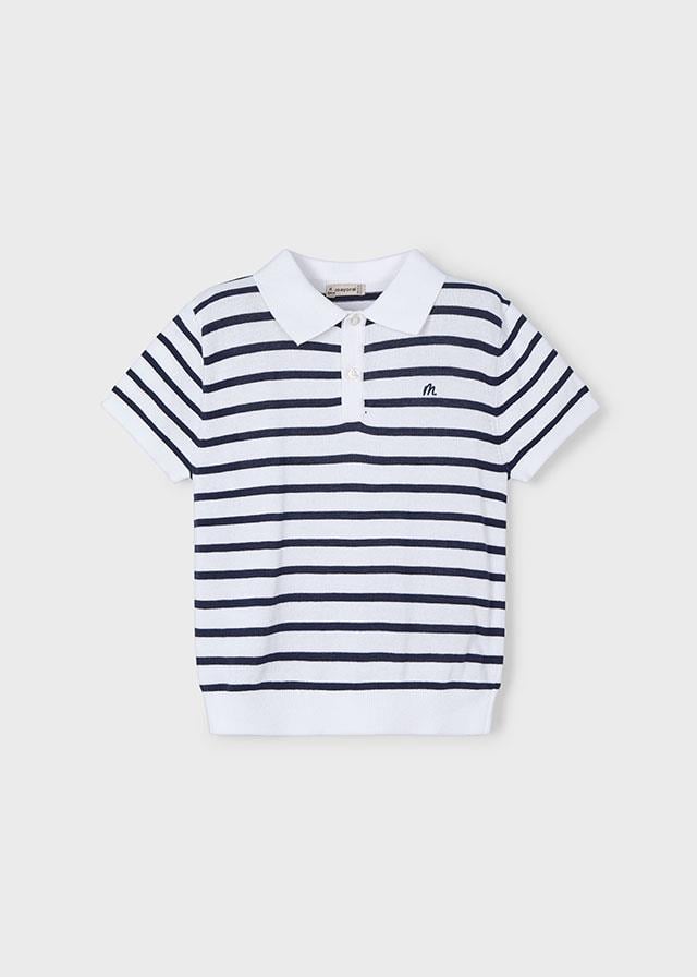 25Y.MYR.03104.091Mayoral Erkek Çocuk Polo Yaka Çizgili Kısa Kol Tshirt
