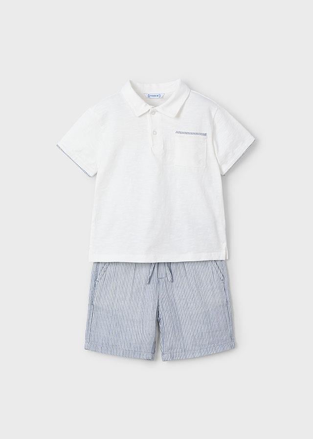 25Y.MYR.03232.036Mayoral Erkek Çocuk Polo Yaka Tshirt Şort 2'Li Takım