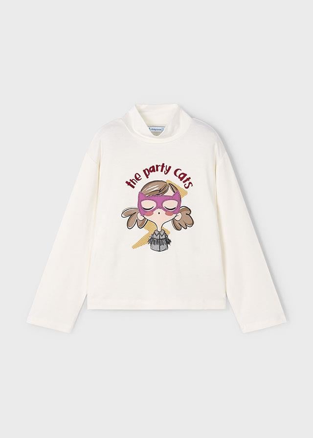 26K.MYR.04002.073Mayoral Kız Çocuk Baskılı Balıkçıyaka Uzun Kol Tshirt