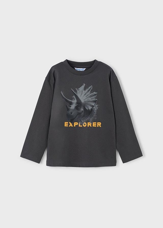 26K.MYR.04090.046Mayoral Erkek Çocuk Dinozor Detaylı Uzun Kol Tshirt