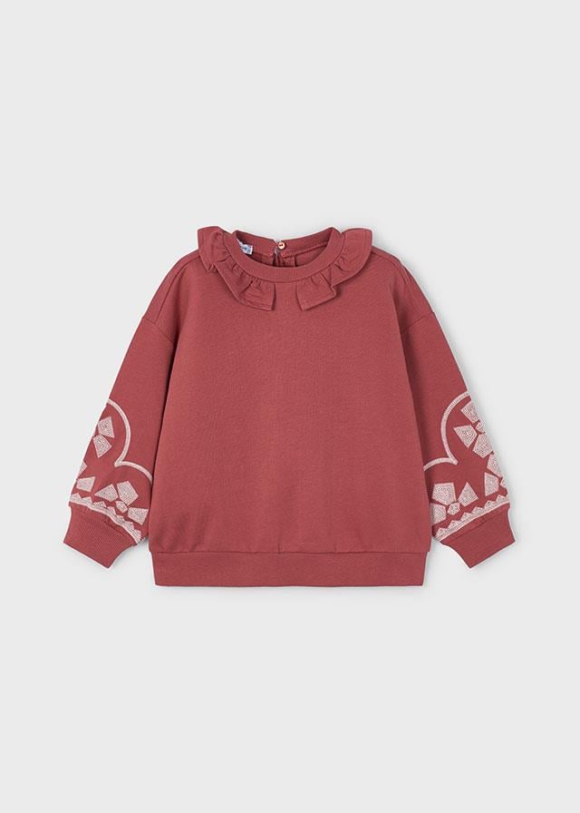 26K.MYR.04430.028Mayoral Kız Çocuk Bebe Yaka İşlemeli Sweatshirt