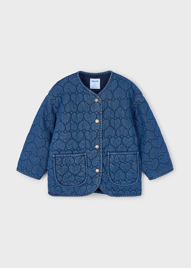26K.MYR.04442.05Mayoral Kız Çocuk Kalp Desenli Denim Ceket